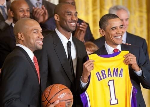 Kobe Bryant Derek Fisher Barack Obama Los Angeles Lakers Poster Photo 12x18