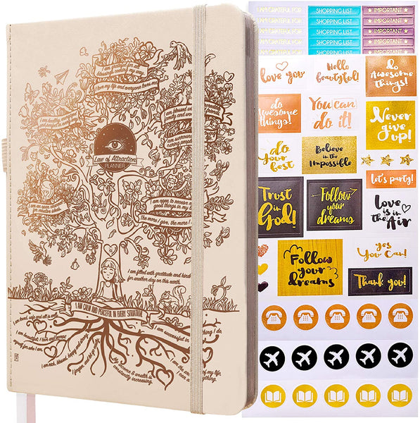 Law of Attraction Planner - UNDATED Deluxe Weekly, Monthly Planner, a 12 Month Journey to Increase Productivity & Happiness - Life Organizer, Gratitude Journal, and Stickers, A5