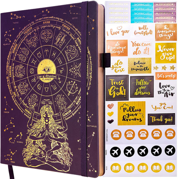 Law of Attraction Planner 2021-2022 Weekly and Monthly, a 16-MONTH Productivity Planner, Hourly Planner And Work Planner for Productivity & Happiness, Adhd Planner and Stickers