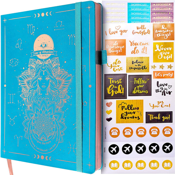 Law of Attraction Planner 2021-2022 Weekly and Monthly, a 16-MONTH Productivity Planner, Hourly Planner And Work Planner for Productivity & Happiness, Adhd Planner and Stickers