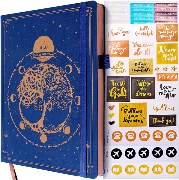 Law of Attraction Planner 2021-2022 Weekly and Monthly, a 16-MONTH Productivity Planner, Hourly Planner And Work Planner for Productivity & Happiness, Adhd Planner and Stickers
