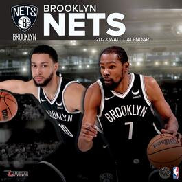 Turner Licensing NBA Brooklyn Nets Monthly Wall Calendar, 12” x 24”, Made with exceptional quality, the 12x12  (September 2021 through December 2023)