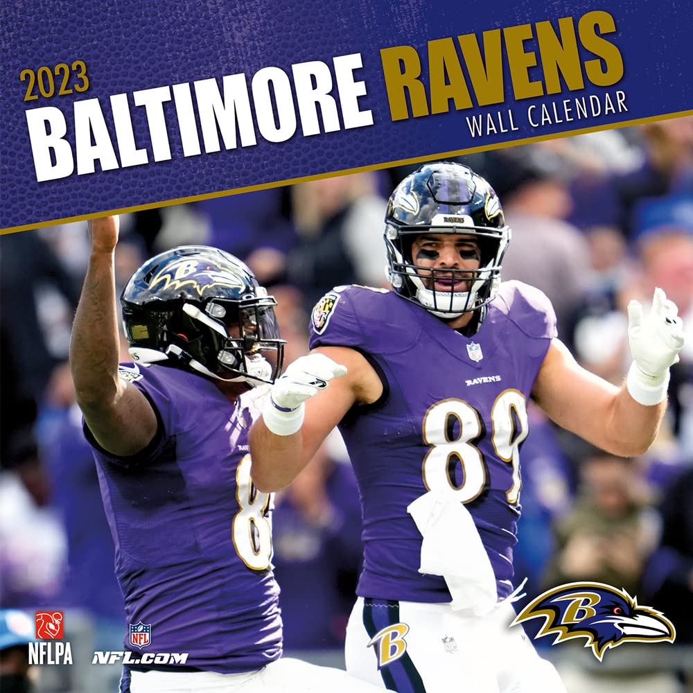 Turner Licensing Baltimore Ravens NFL Monthly Wall Calendar, 12” x 24”, Made with exceptional quality, the 12x12  (September 2021 through December 2022)