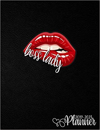 Boss Lady 2019-2023 Planner: Black Red Kiss 5 Year Planner with 60 Months Spread View Calendar. Pretty Five Year Agenda