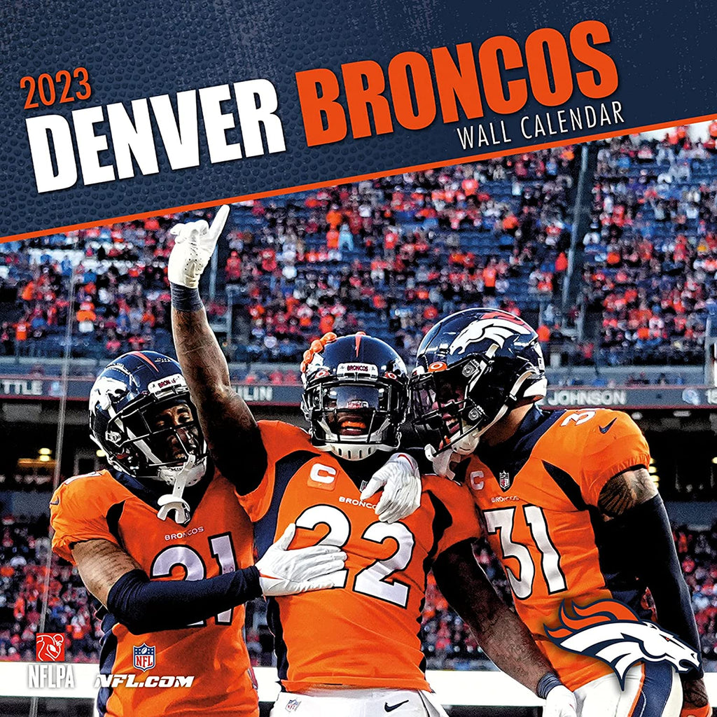 Turner Licensing Denver Broncos NFL Monthly Wall Calendar, 12” x 24”, Made with exceptional quality, the 12x12 calendar! (September 2021 through December 2022)