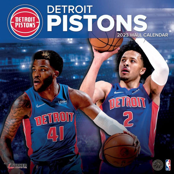 Turner Licensing NBA Detroit Pistons Monthly Wall Calendar, 12” x 24”, Made with exceptional quality, the 12x12  (September 2021 through December 2023)