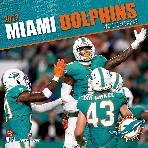 Turner Licensing Miami Dolphins NFL Monthly Wall Calendar, 12” x 24”, Made with exceptional quality, the 12x12 calendar! (September 2021 through December 2022)